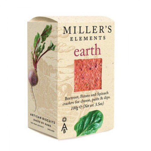 MILLER'S ELEMENTS, Earth Crackers (Beetroot & Spinach) 100g
